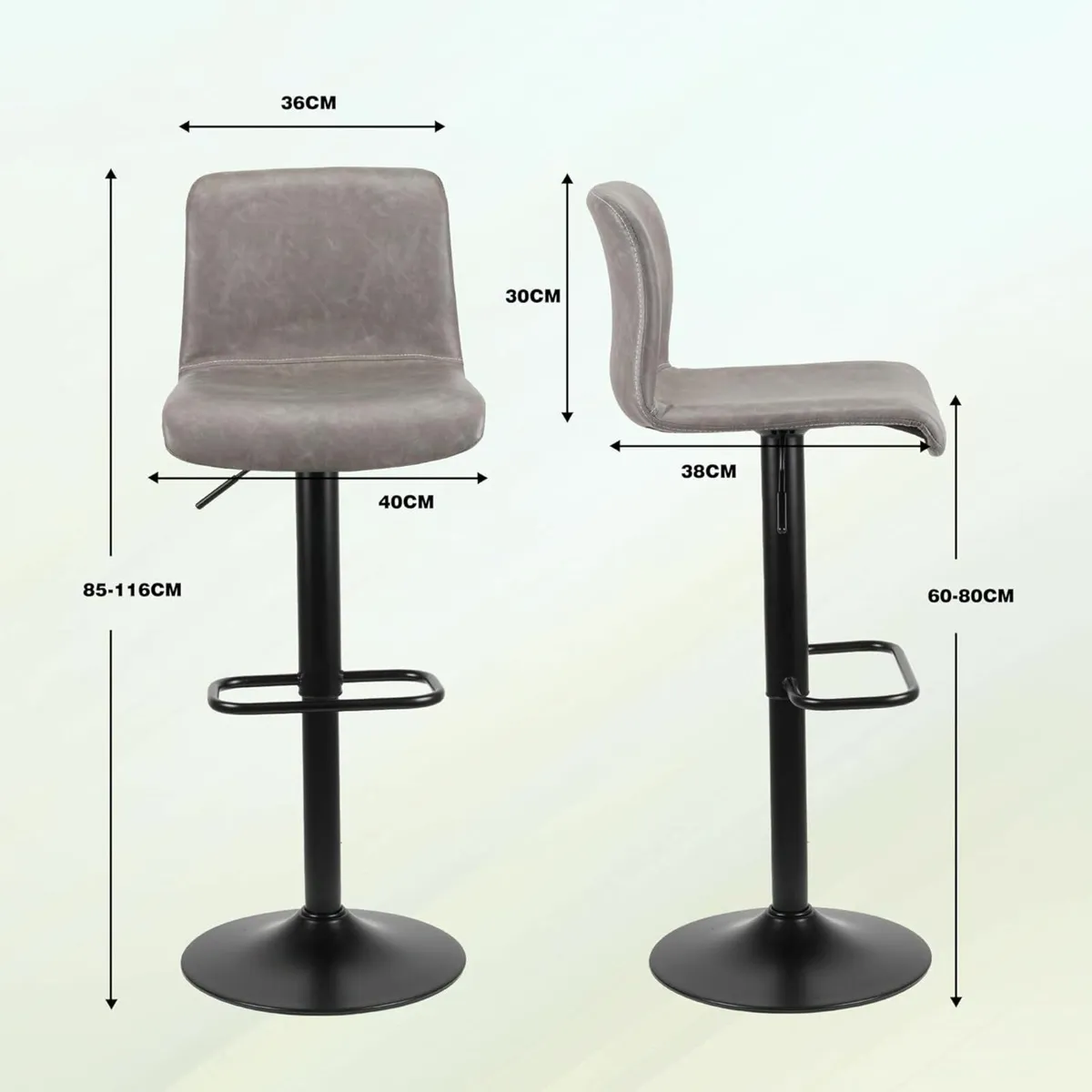 Swivel Bar Stools Set of 2  Counter Dining table - Image 4