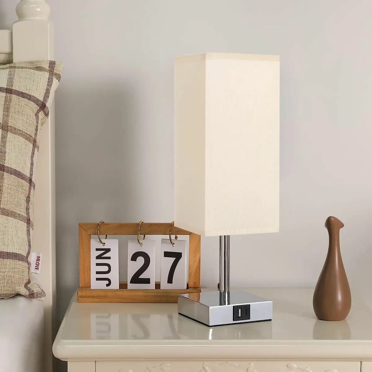 Bedside Lamp, Touch Control USB A+C Charging Ports - Image 4