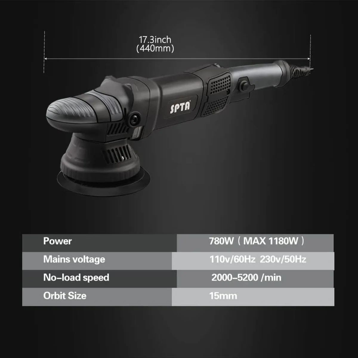 5inch 780W Dual Action Polisher Orbit 15mm Auto - Image 3