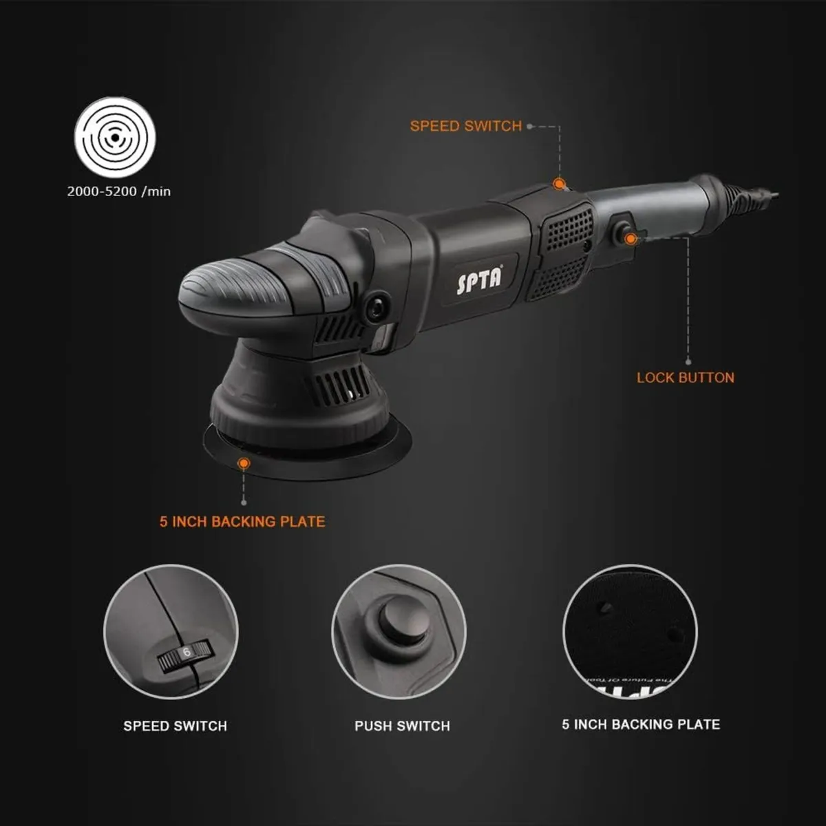 5inch 780W Dual Action Polisher Orbit 15mm Auto - Image 4