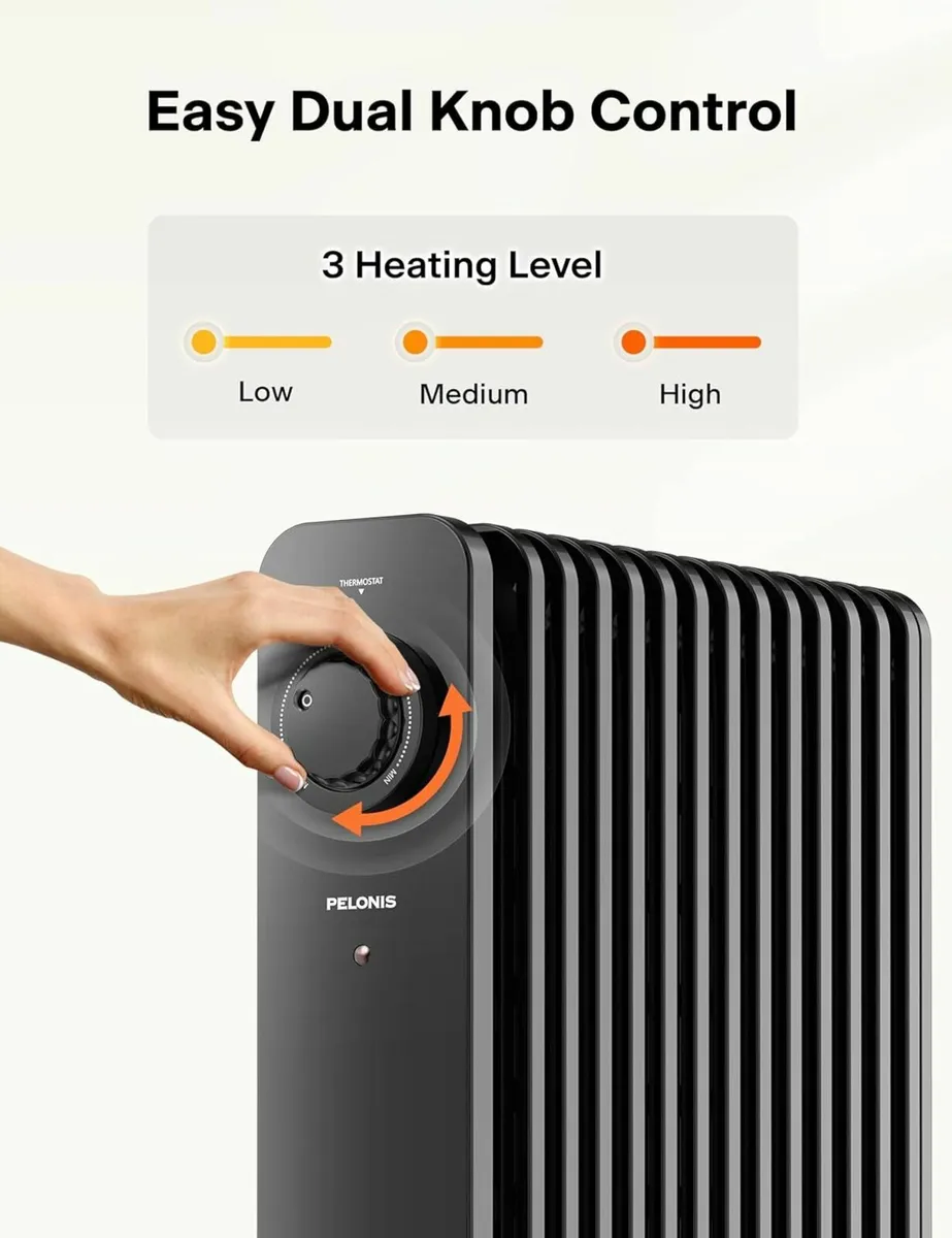 Oil Filled Radiator 2500W Silent Space Heater - Image 3
