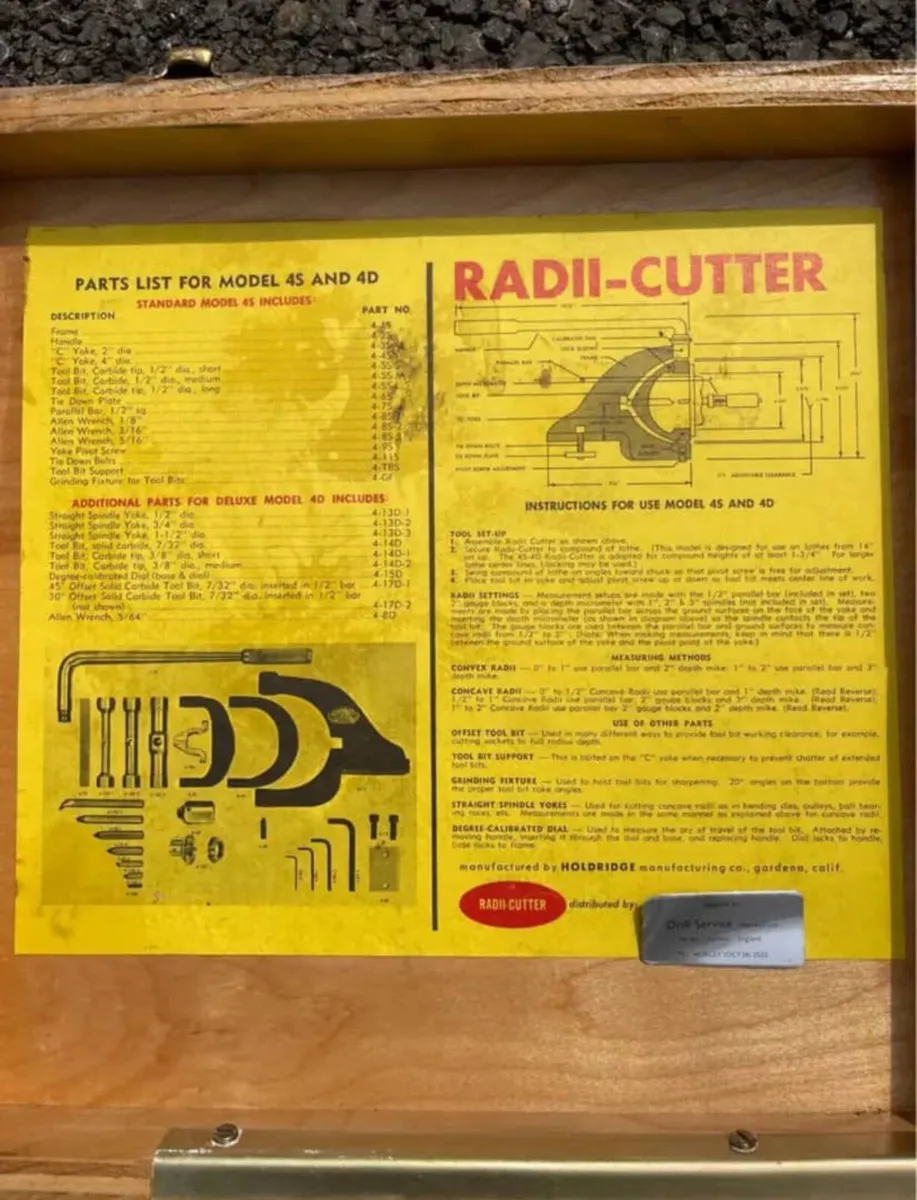 Holdridge 4-S Radii Cutter - Image 3