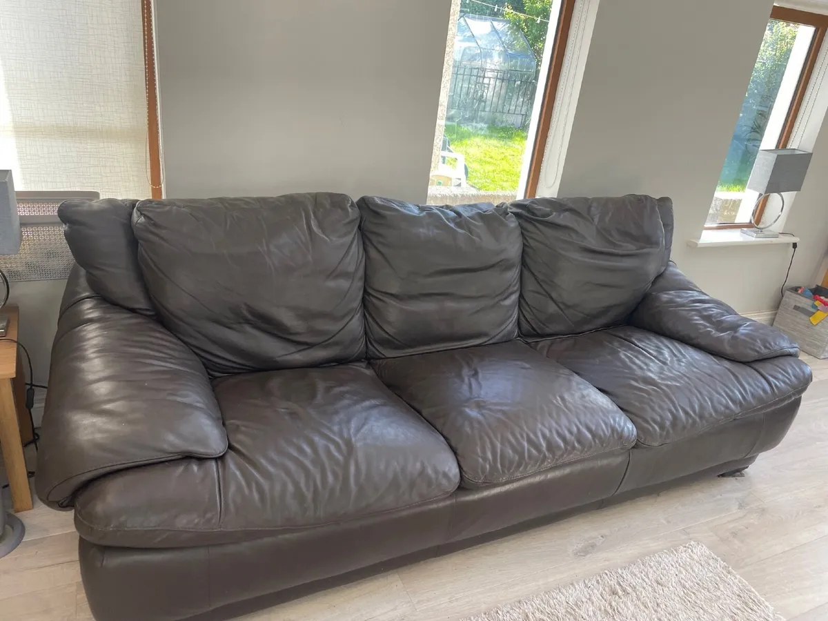 Leather sofas  brown - Image 1