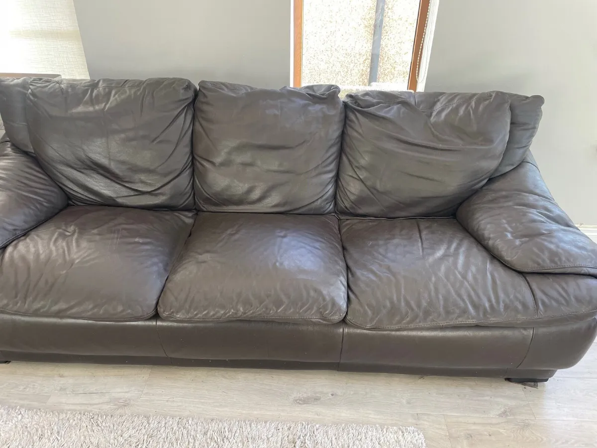 Leather sofas  brown - Image 3