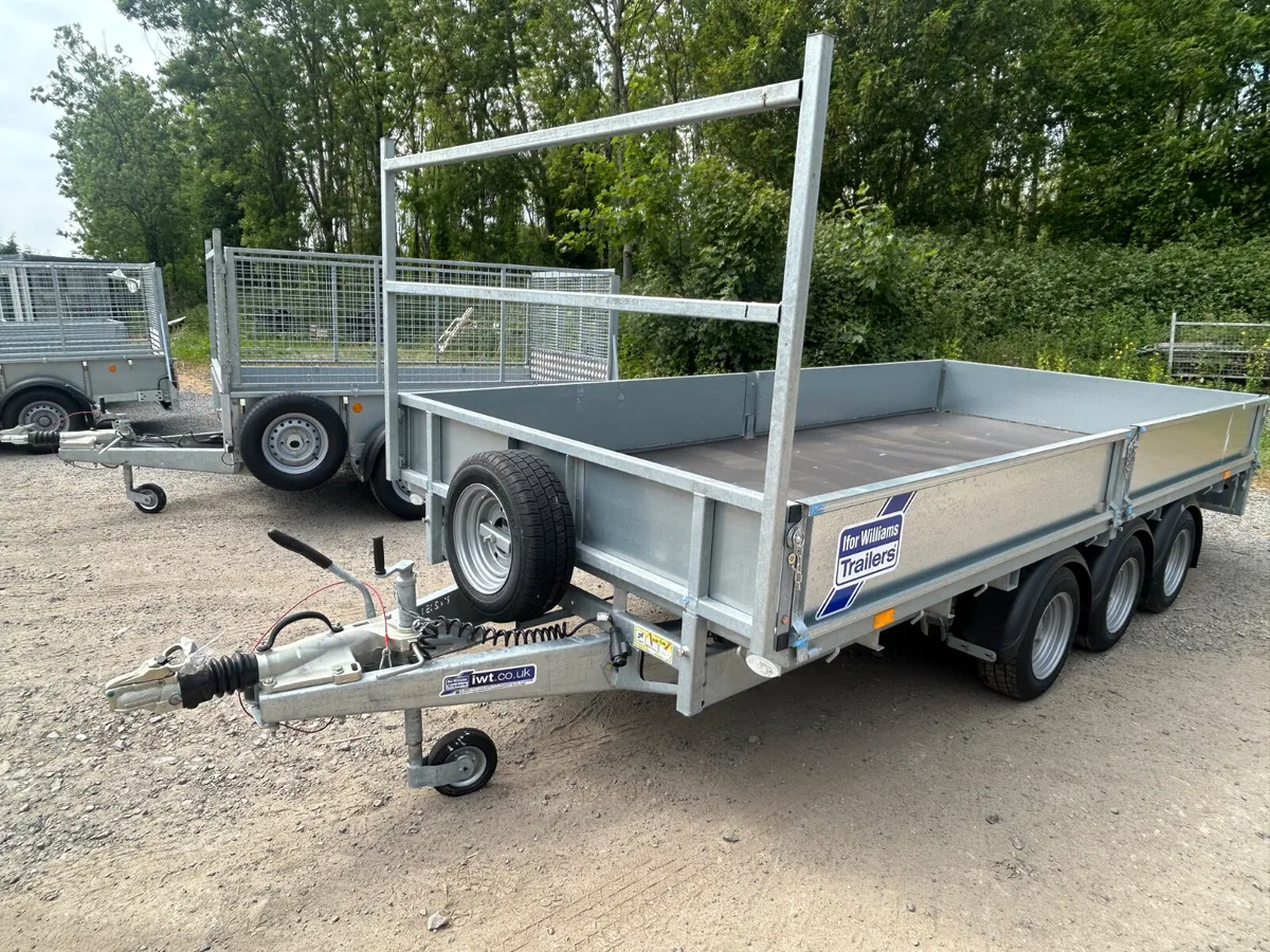 New Ifor Williams 14ft Tri Axle  Dropside Trailer - Image 4