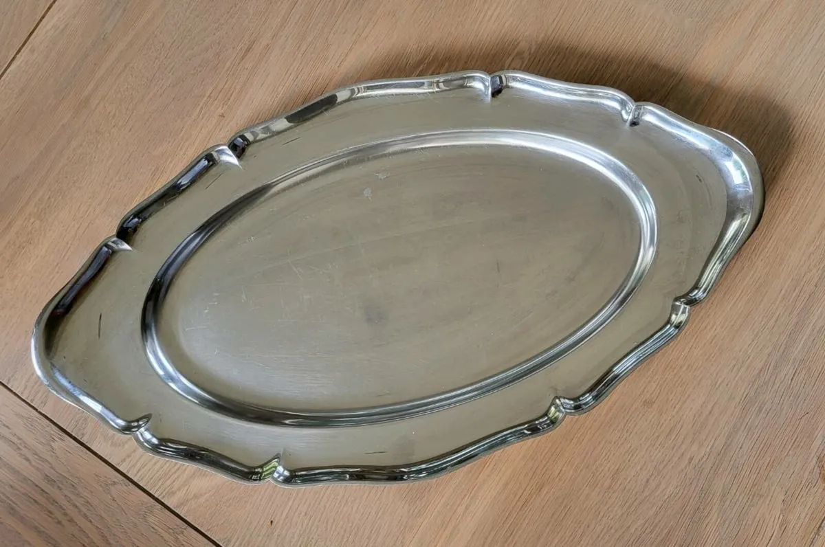 Fabulous Vintage polished steel tray - Image 2