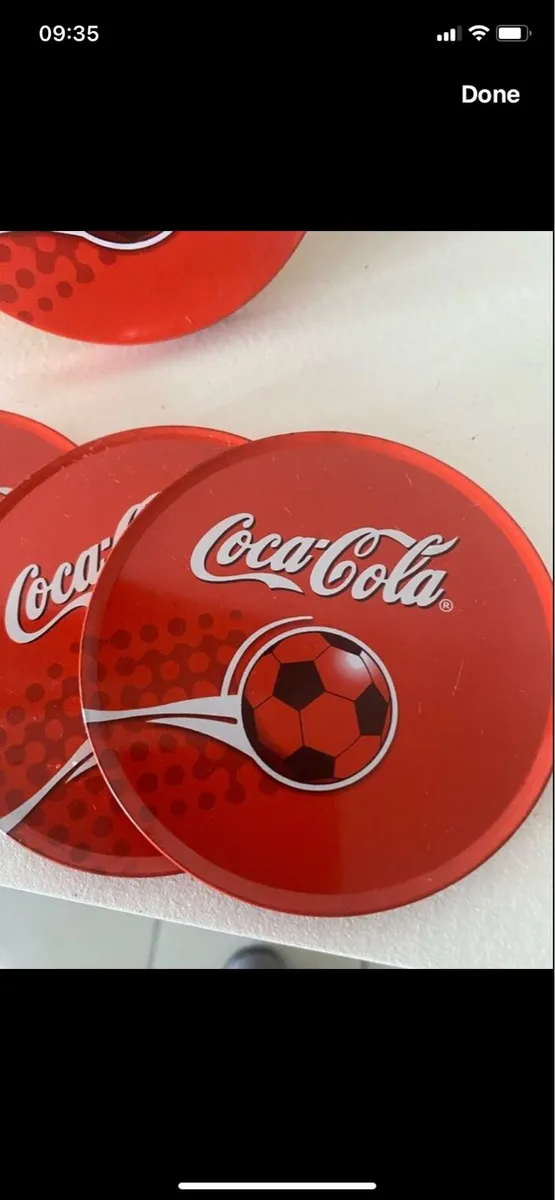 Coca Cola Metal Football Coasters Set - Image 2