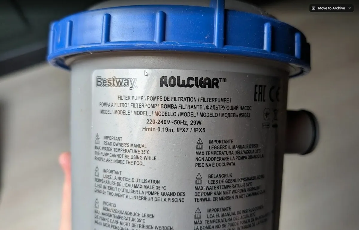 Bestway Flowclear Filter Pump - Model #58383 - Image 2