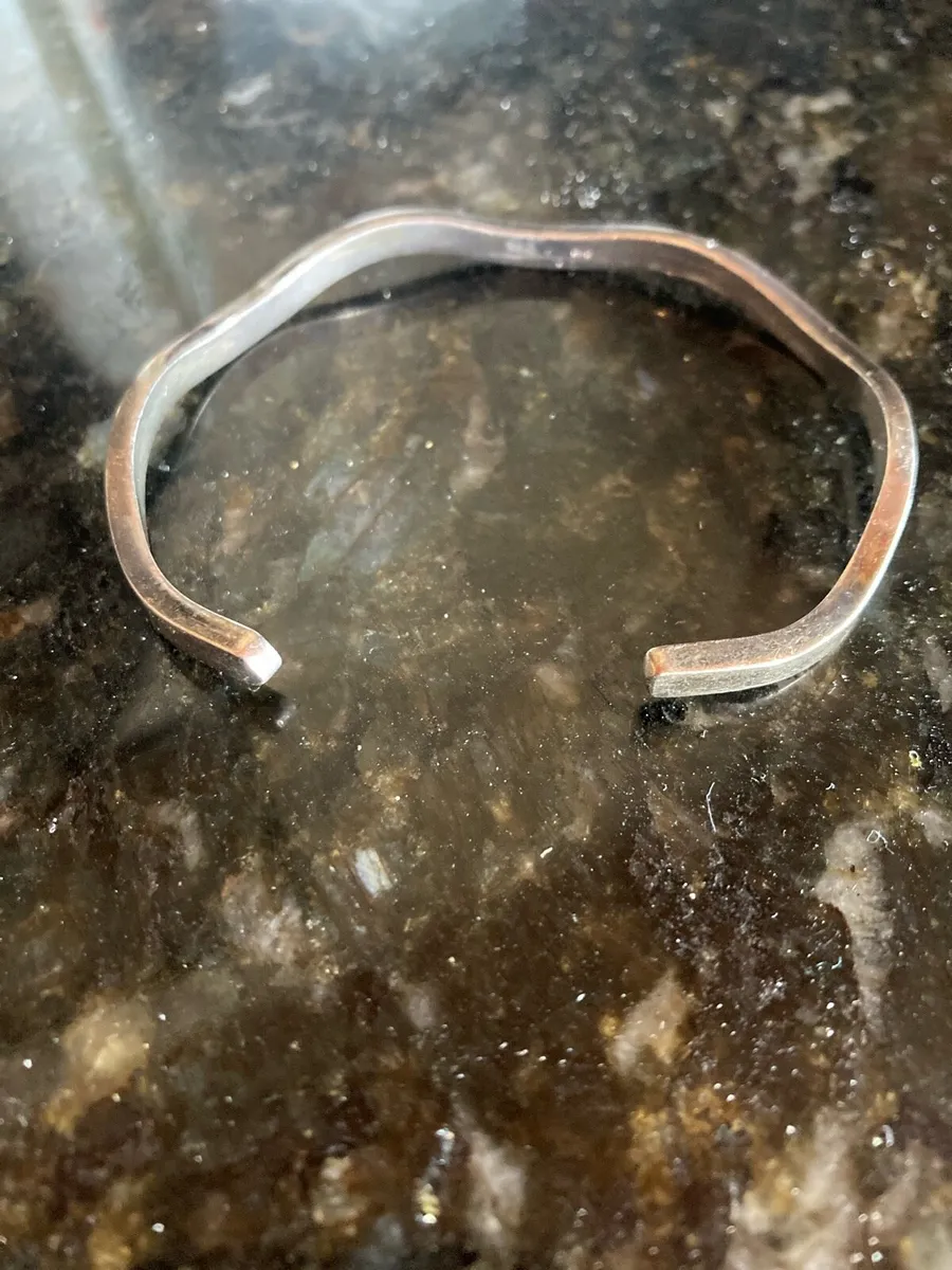 Sterling silver thin cuff bangle - Image 3