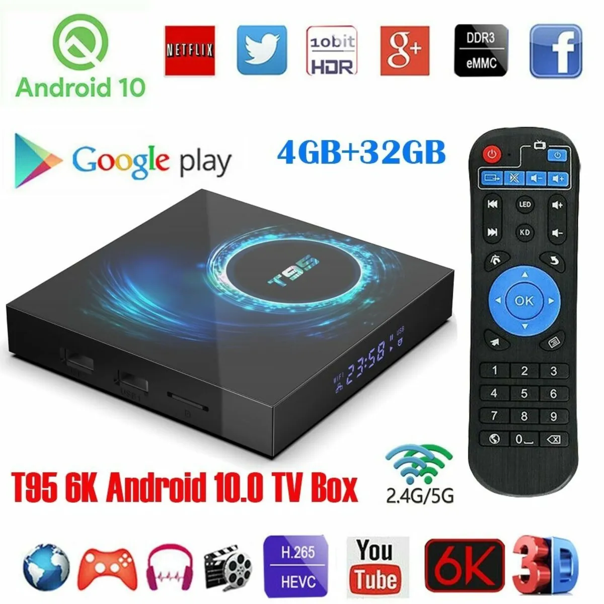 Android TV box T95 4/32gb Android 10 Dual Wifi BT - Image 4