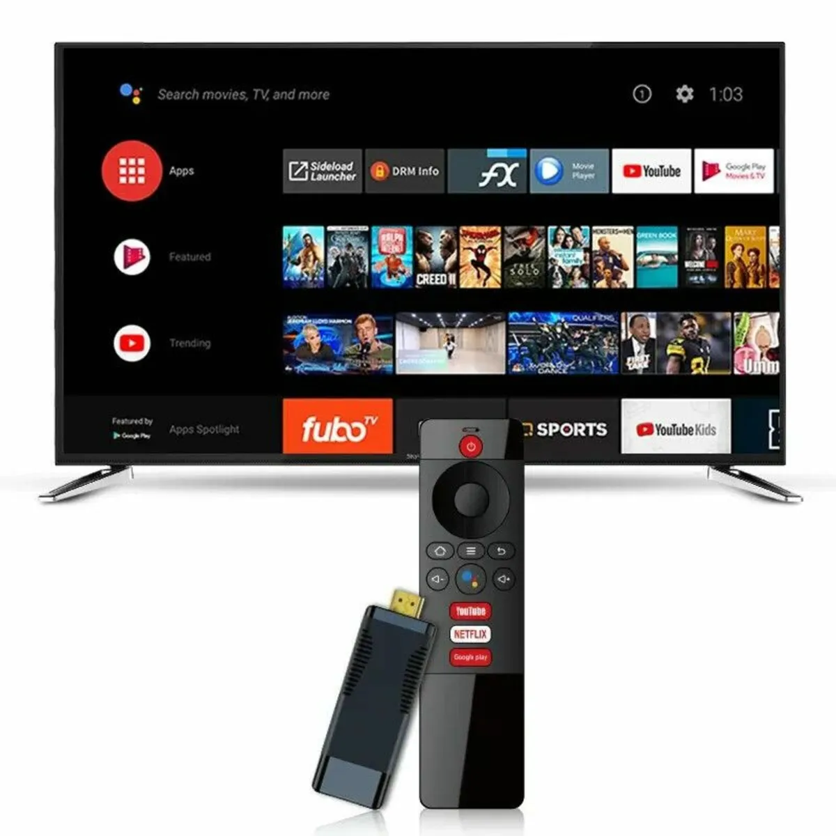 Android TV Stick 2/16GB 5G Wi-Fi BT Voice Remote - Image 3