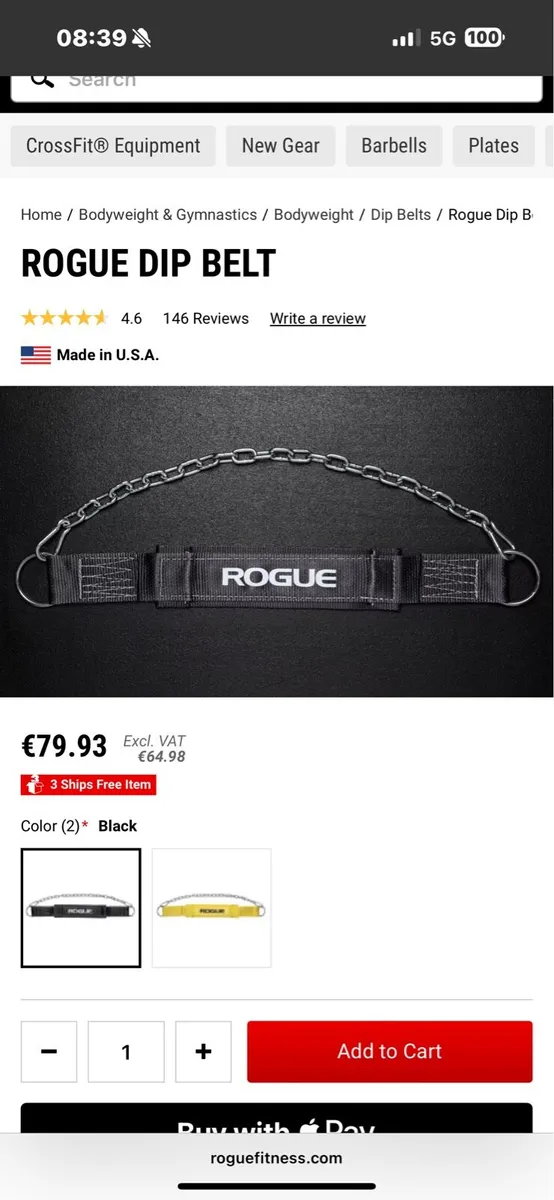 ROGUE BRANDED DIP BELT + HEAVY DUTY TRICEP DIP - Image 2