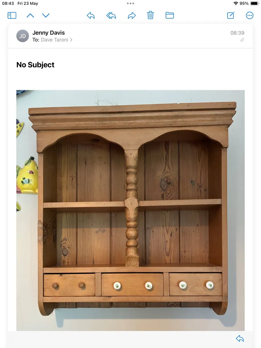 VINTAGE SOLID PINE WALL CUPBOARD - Image 1