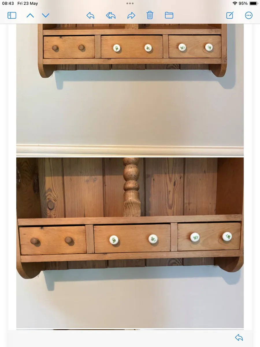 VINTAGE SOLID PINE WALL CUPBOARD - Image 2