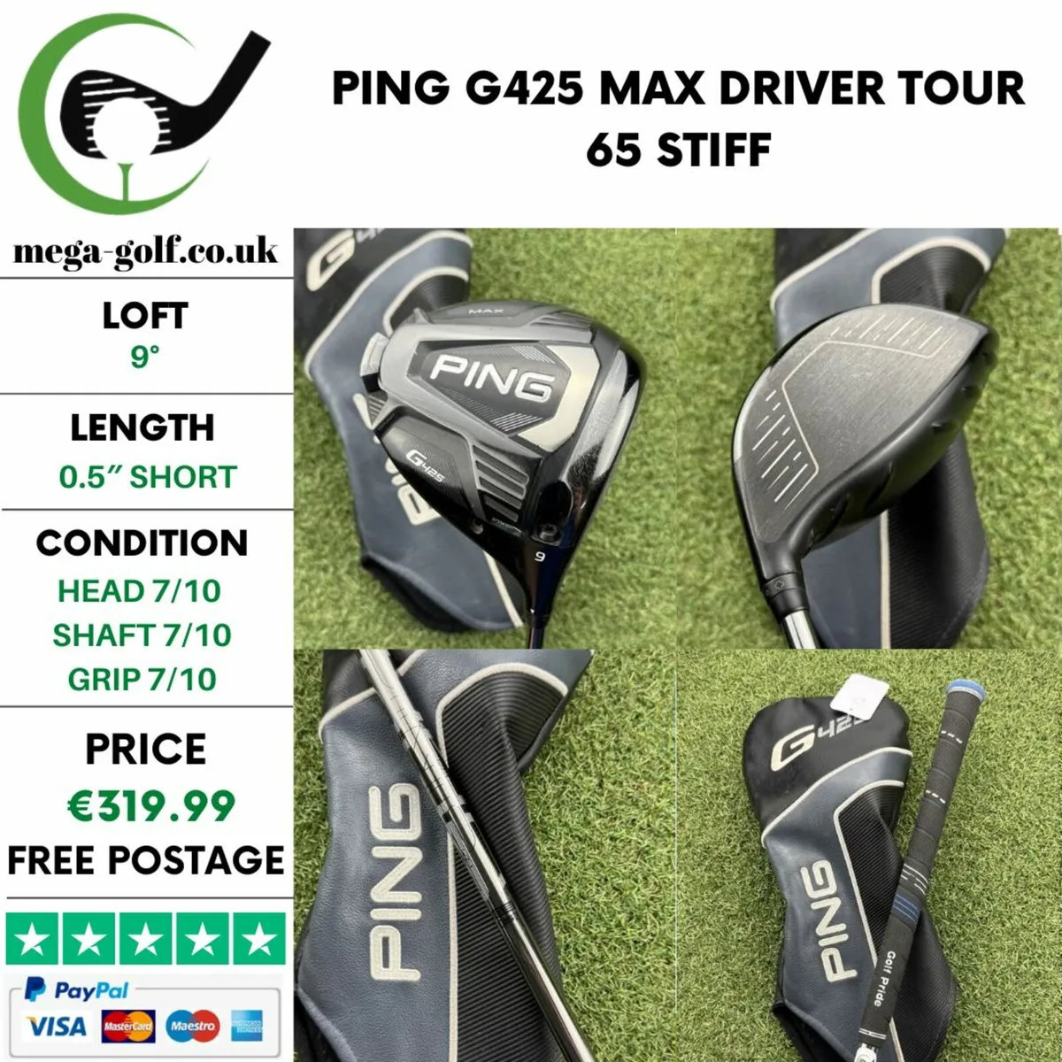PING G425 MAX DRIVER / 9° / TOUR 65 STIFF - Image 1