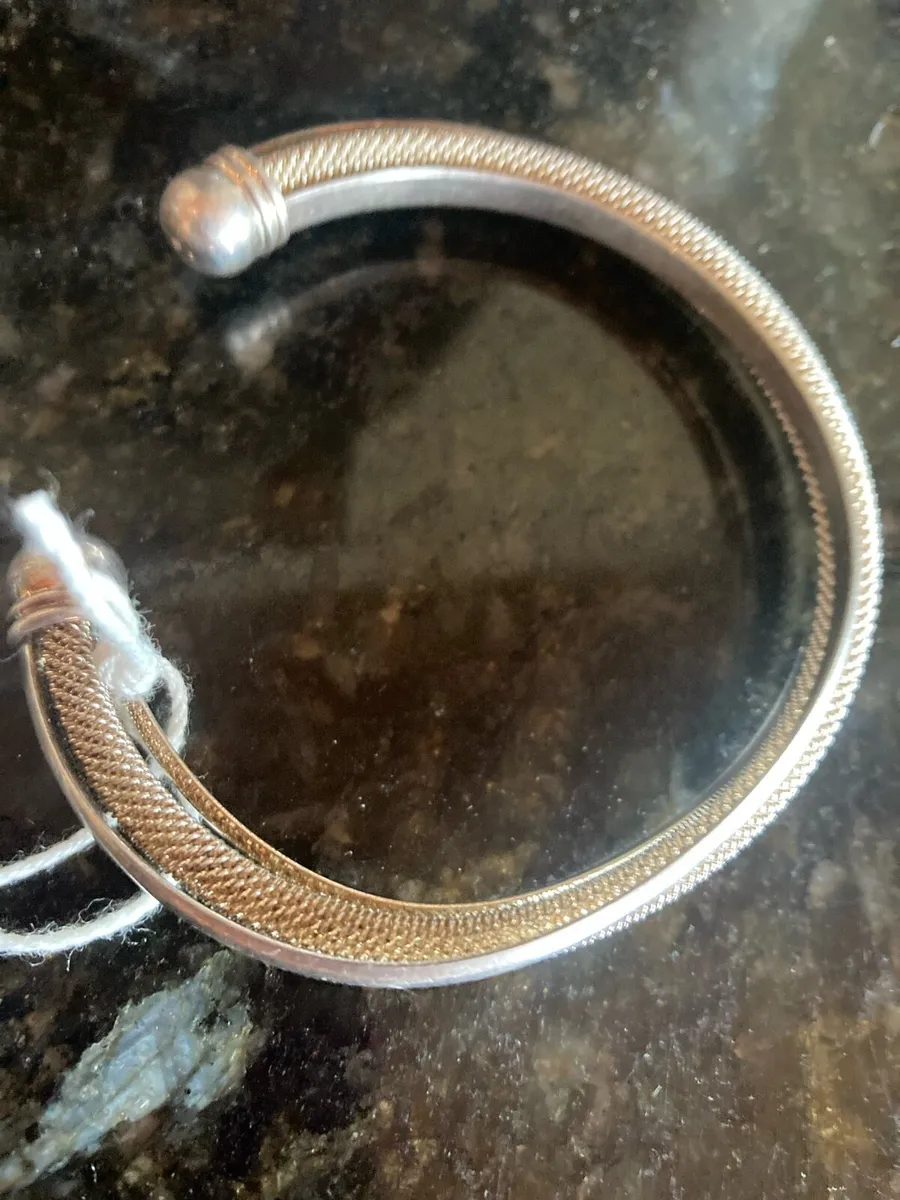 Sterling silver cuff bangle - Image 1