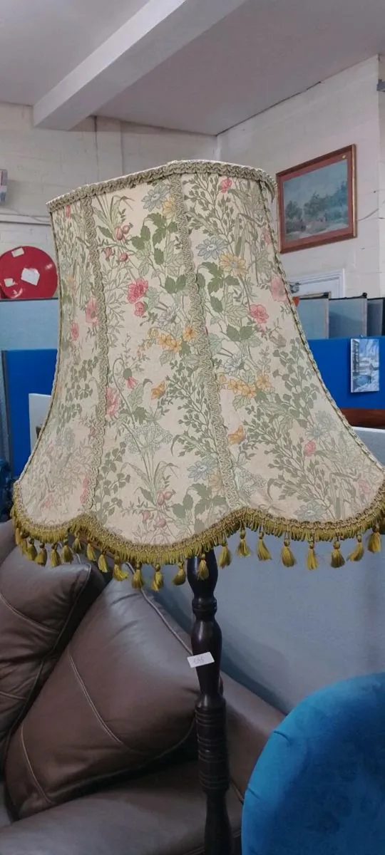 Vintage Mahogany Standard Lamp With Shelf - Image 3