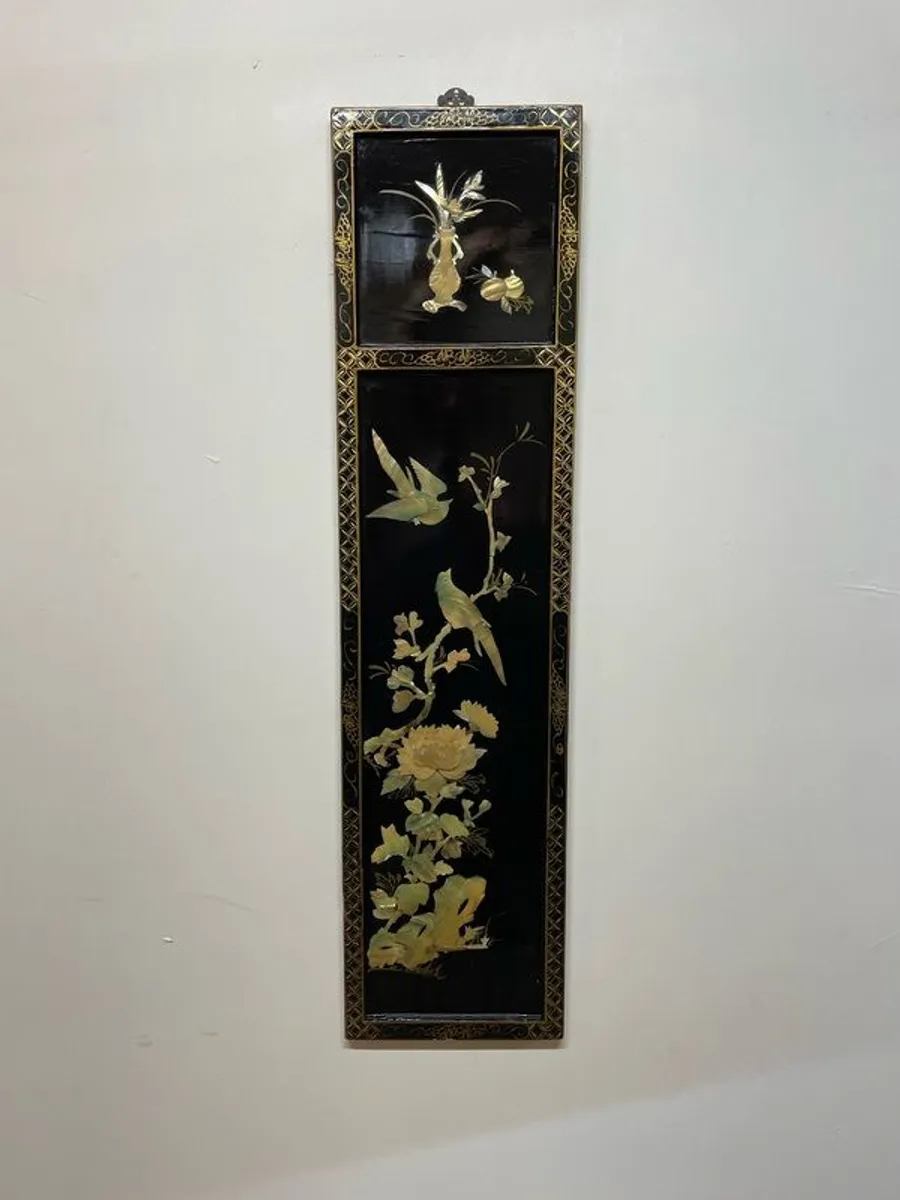 Beautiful Vintage Chinese Lacquered Wall Panel - Image 1
