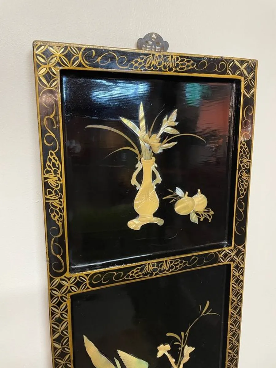 Beautiful Vintage Chinese Lacquered Wall Panel - Image 2