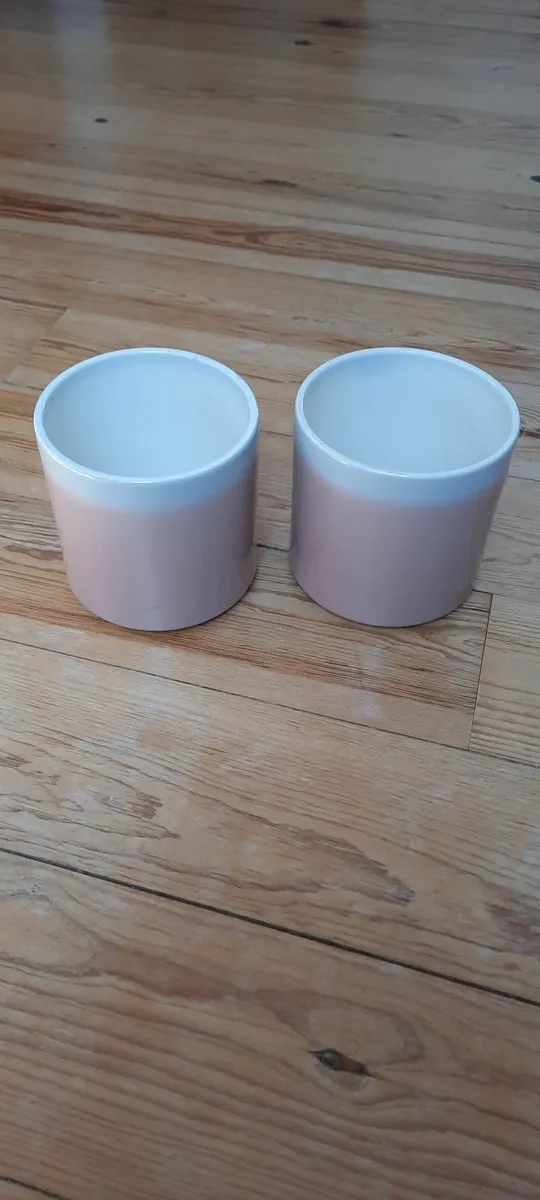 2 delph flower pots