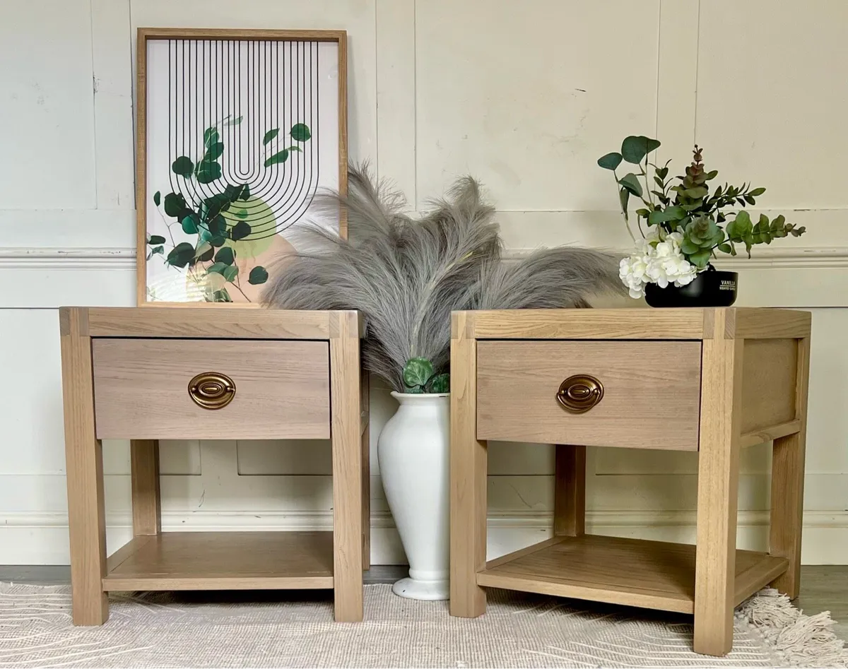 Solid Oak Side Tables - Image 1