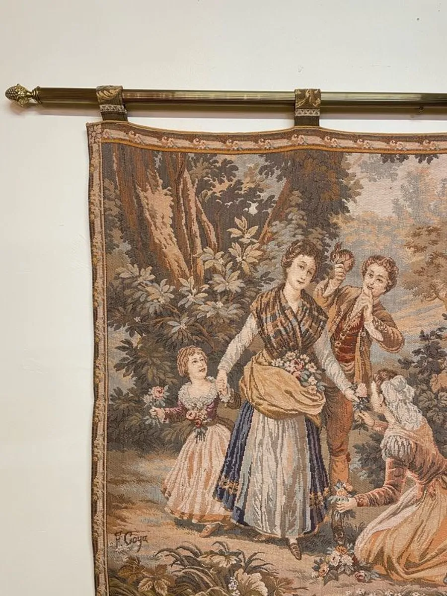 A Very Nice Large Vintage French Tapestry. - Image 2