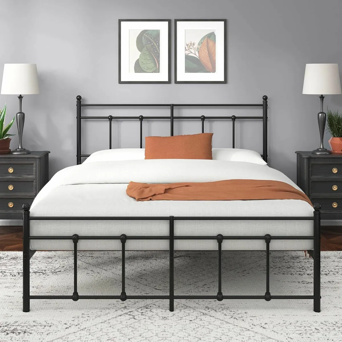 Double Bed frame 135x190cm storage Headboard - Image 1