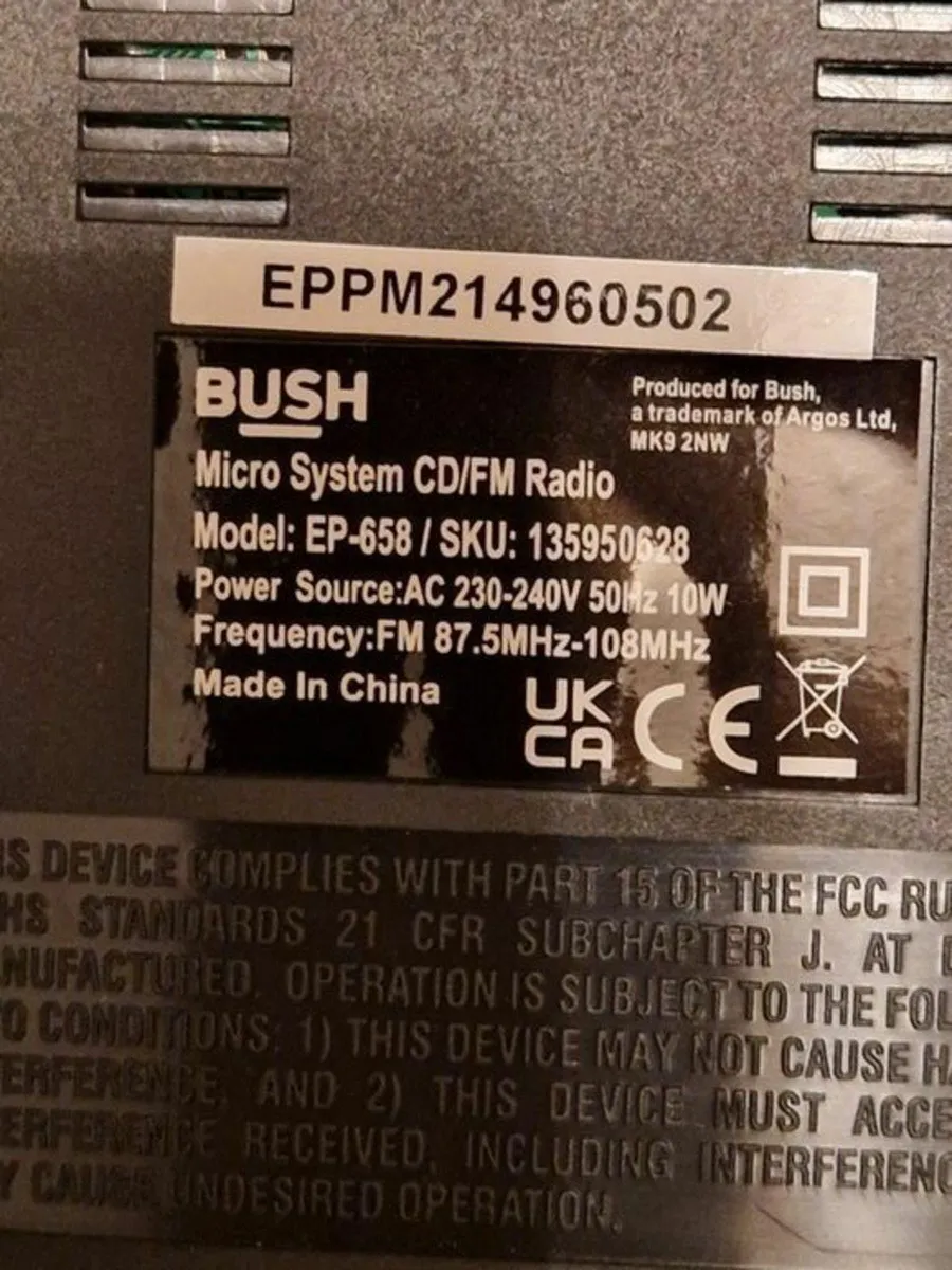 Bush Micro Music System, New in Box, Never Used - Image 3