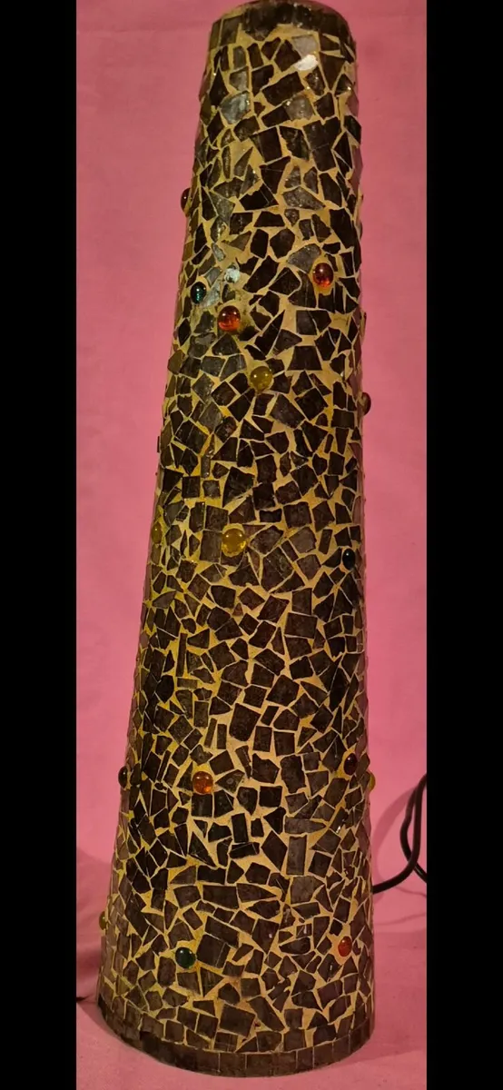 Glass mosaic lamps x 2 - Image 1