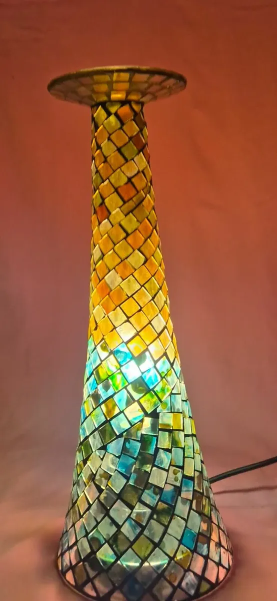 Glass mosaic lamps x 2 - Image 2