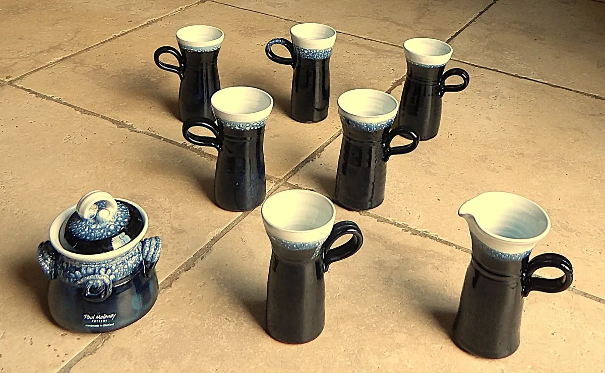 8 Piece Paul Maloney Pottery ‘Ocean’ Tea Set - Image 1