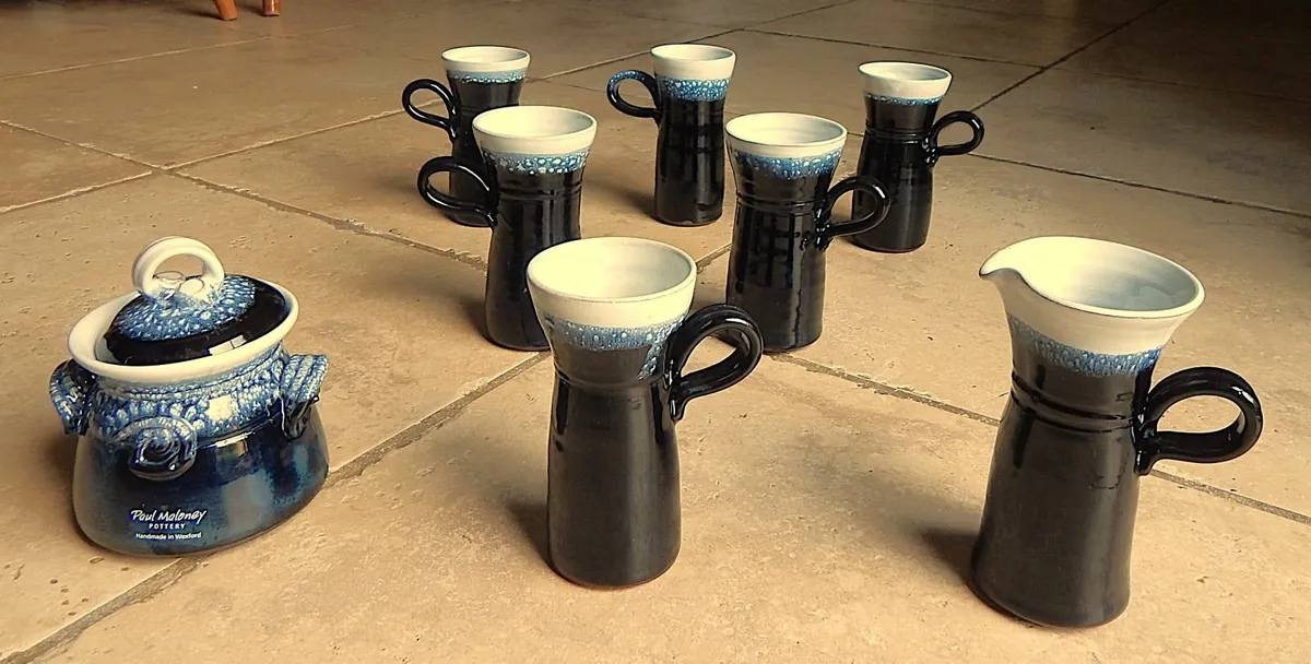 8 Piece Paul Maloney Pottery ‘Ocean’ Tea Set - Image 2
