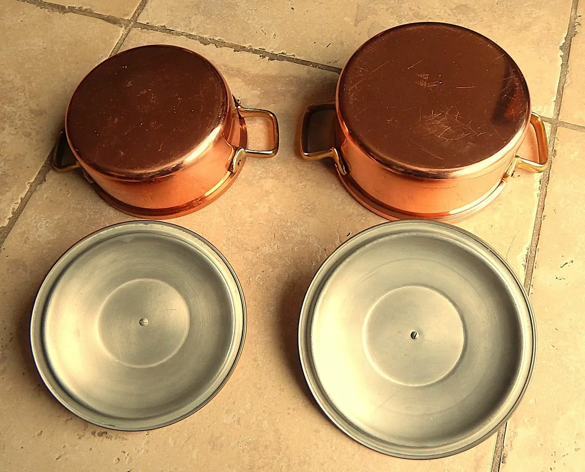 2 Tapiol brand Copper & Brass Cooking Pots - Image 4