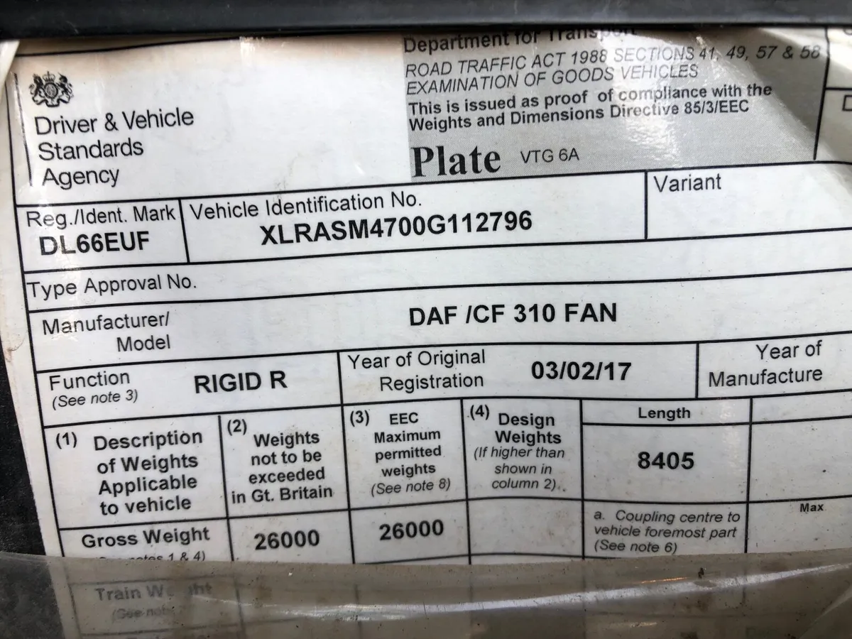 2017 Daf 6x2 Crane lorry - Image 4