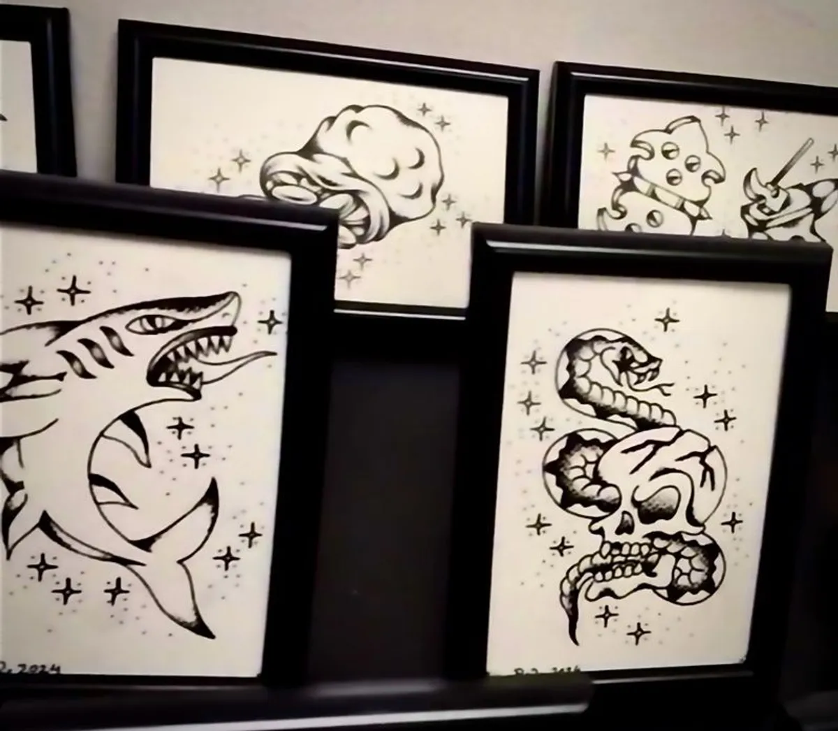 Original Hand painted Tattoo Artwork Framed - Image 4