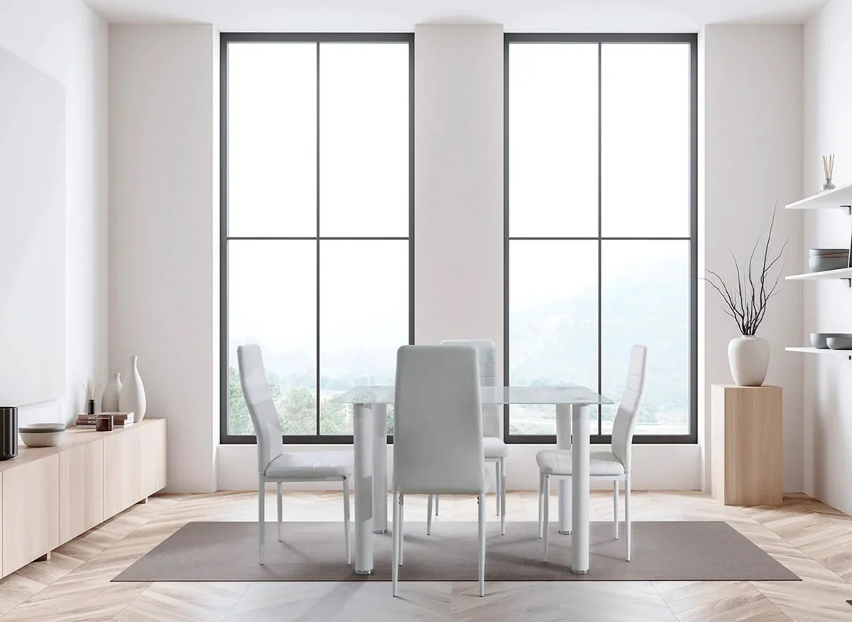 Glass Dining Table Set – Free Delivery - Image 1