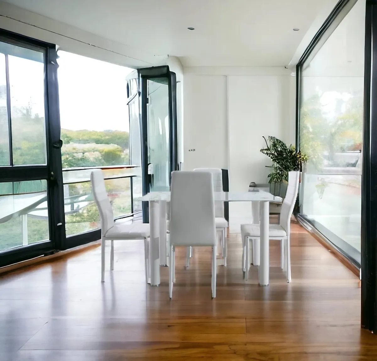 Extendable Glass Table Set with Chairs - Image 4