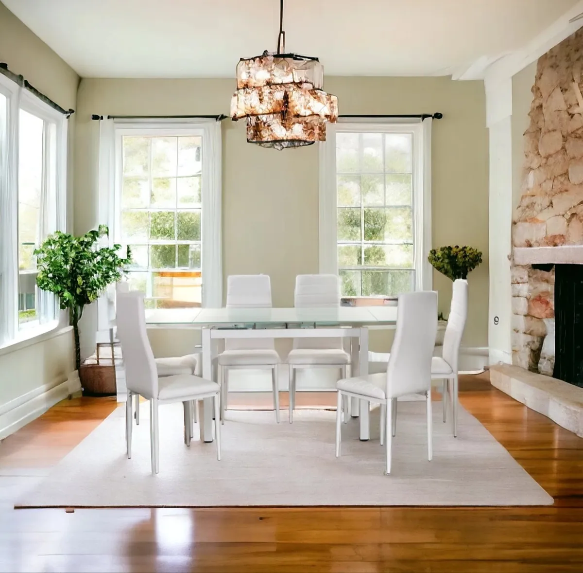 Dining Table + 6 Chairs – Black or White - Image 3