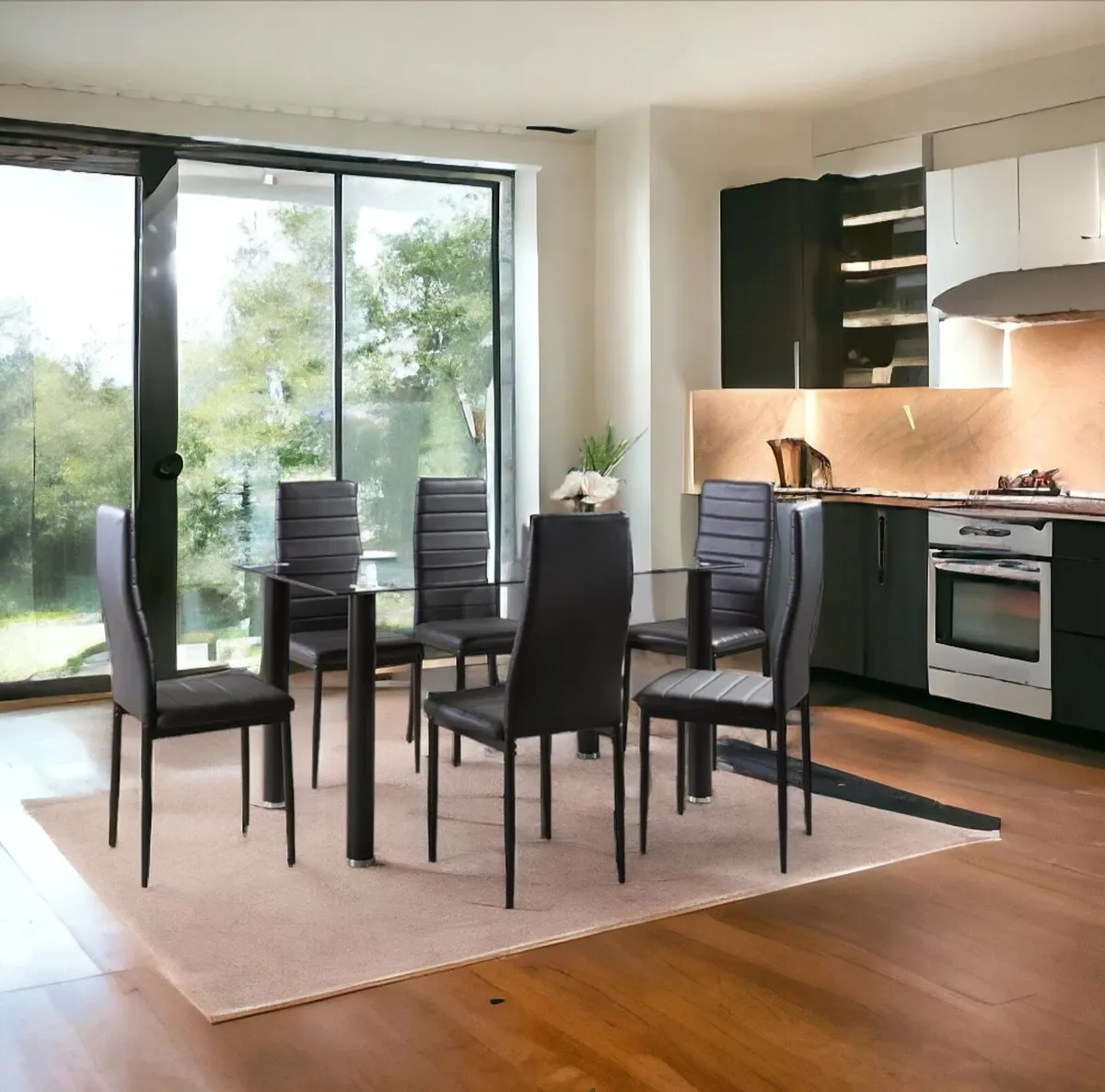 Glass Dining Table Set – Free Delivery - Image 1