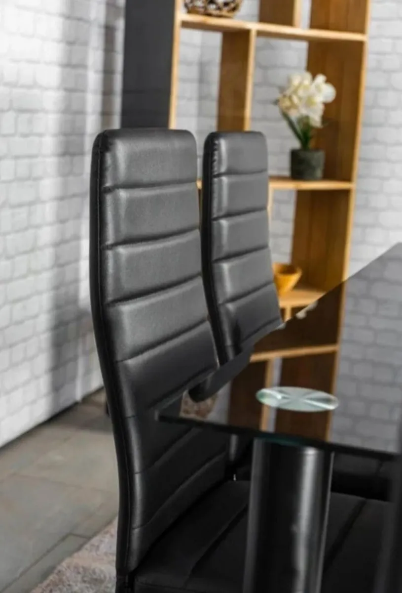 Dining Table + 6 Chairs – Black or White - Image 3