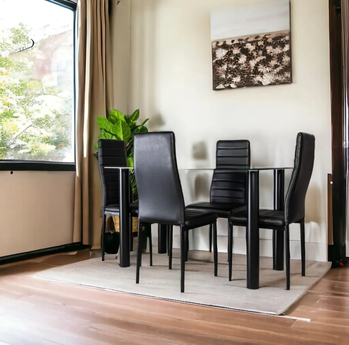 Dining Table + 6 Chairs – Black or White - Image 4