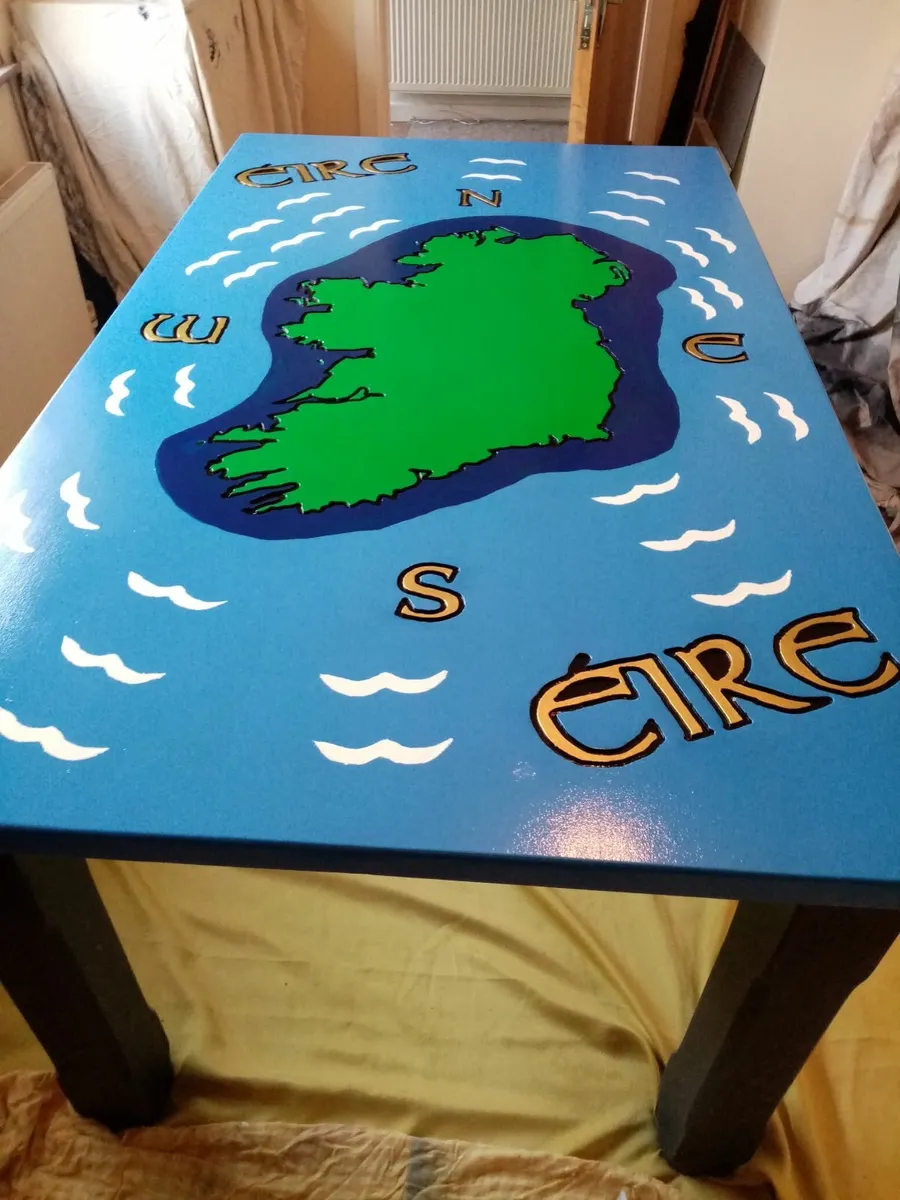 Bespoke handcrafted Ireland themed table - Image 1