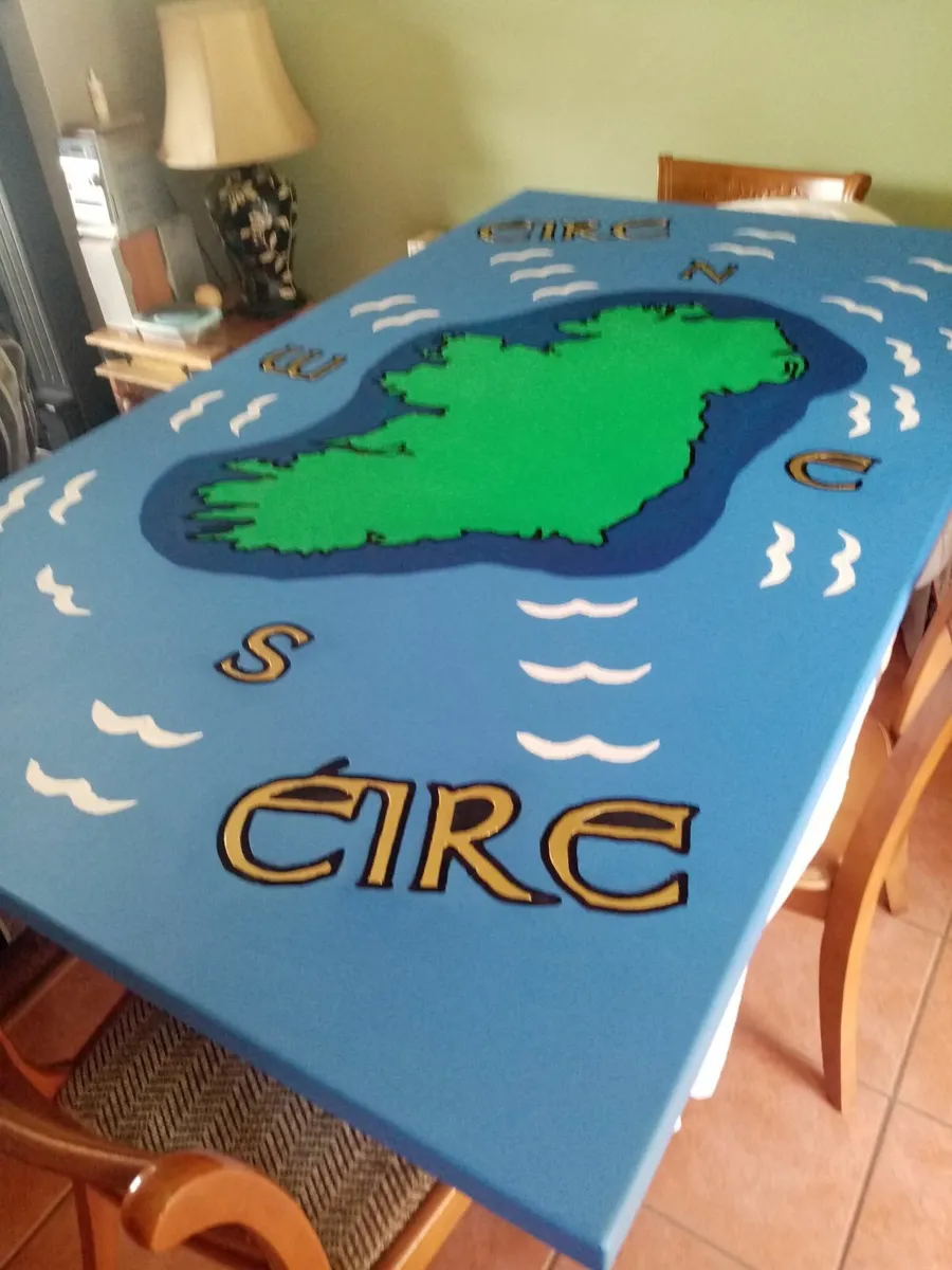 Bespoke handcrafted Ireland themed table - Image 2