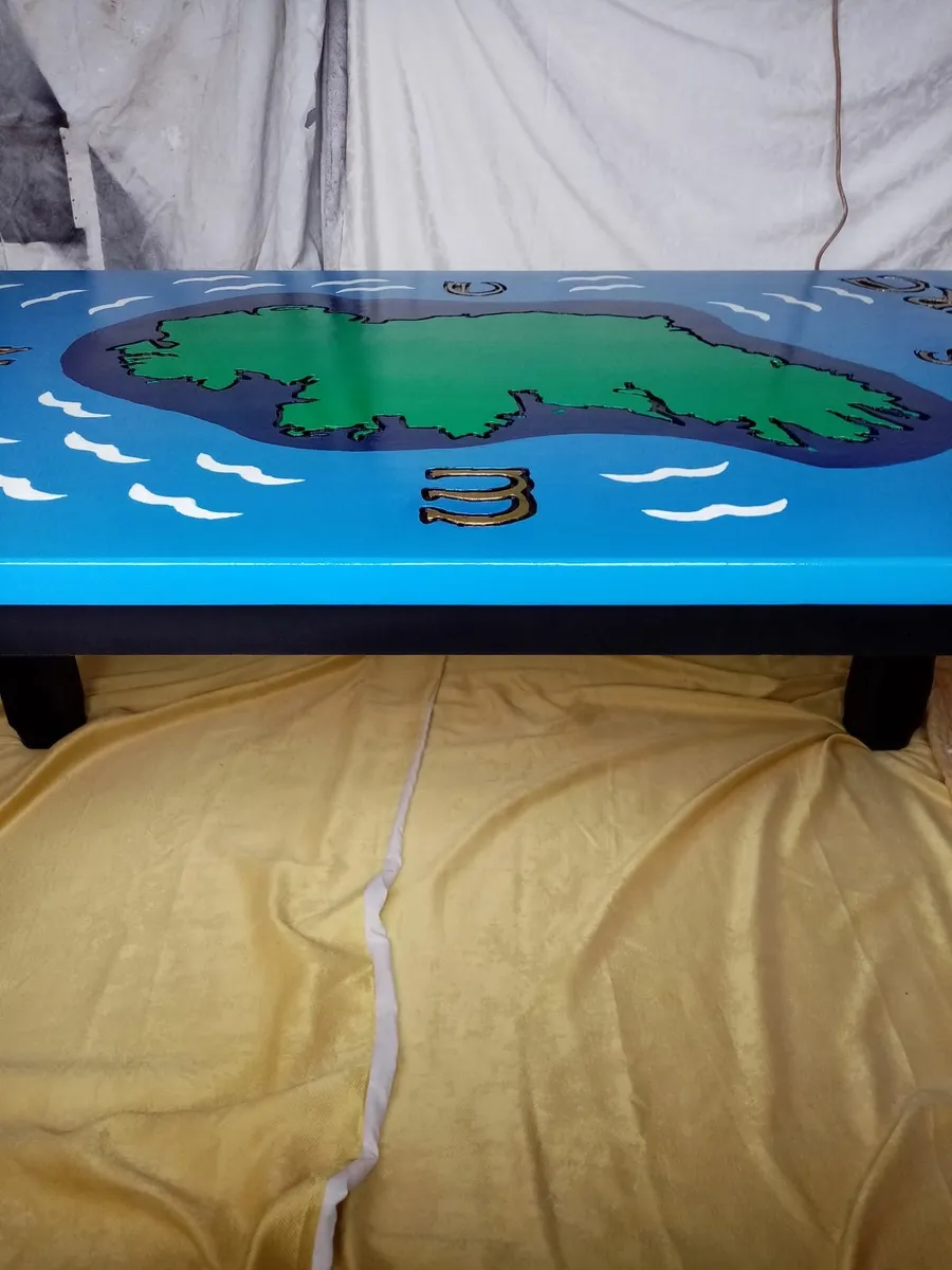 Bespoke handcrafted Ireland themed table - Image 3