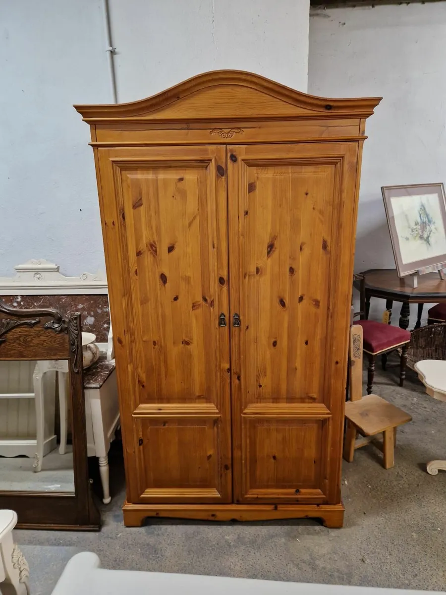 Vintage pine wardrobe - Image 2