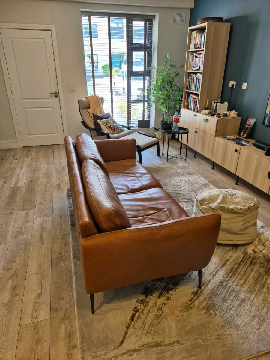 Italian leather sofa (Giovanni Sofa Miami FL Camel - Image 1