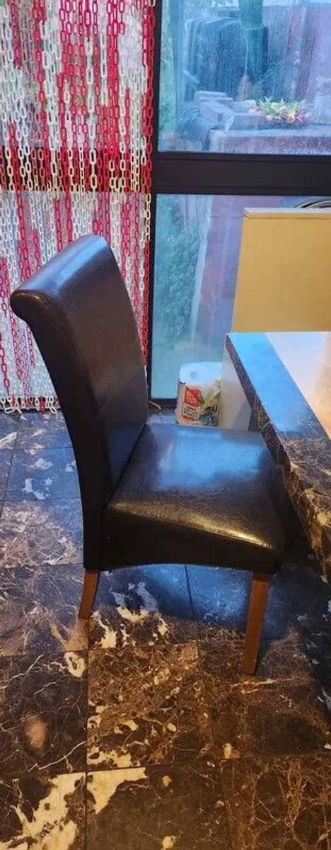 Dinning Leather chairs 4 - Image 1