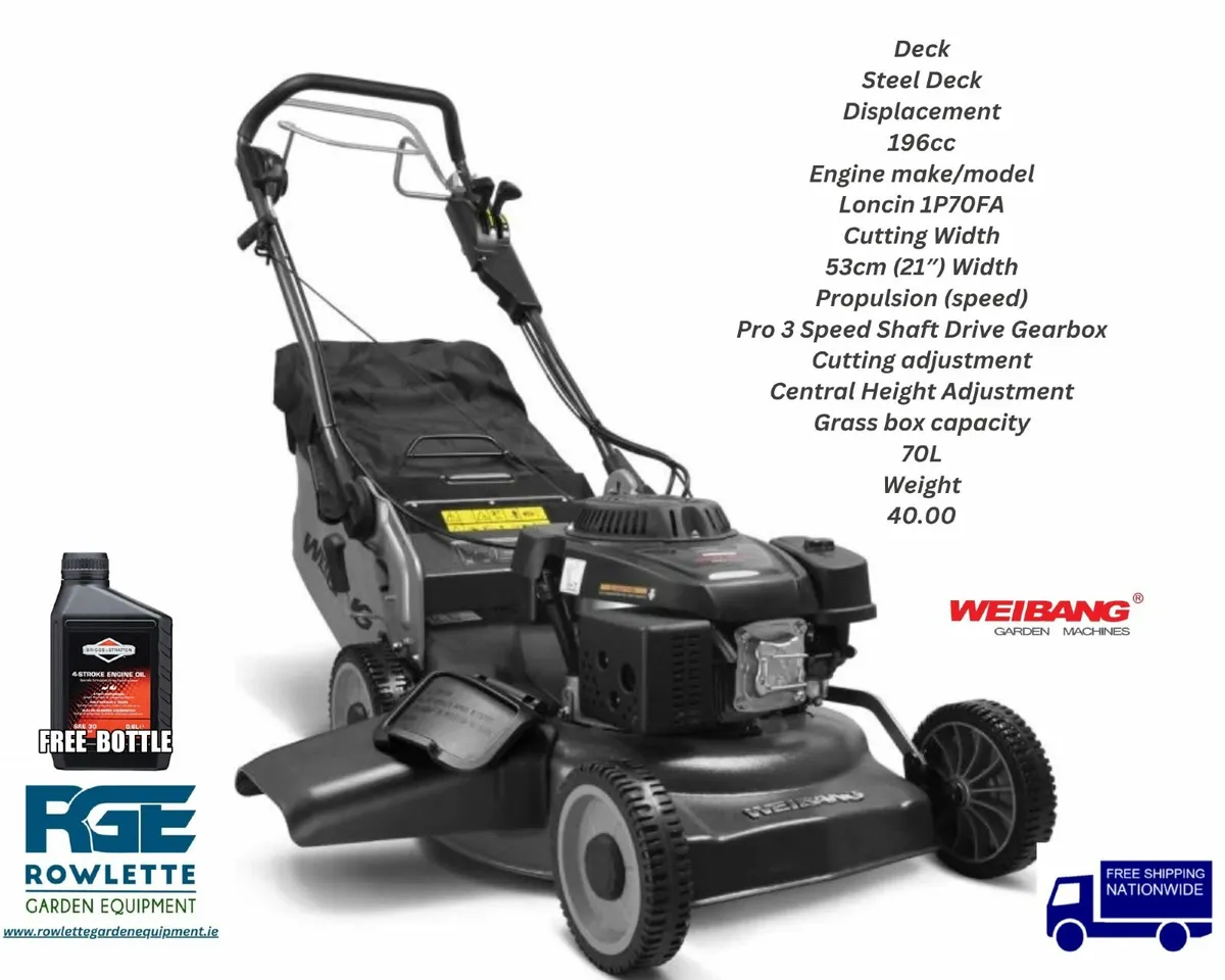 Weibang WB537SCV 21" BBC Pro Lawnmower - Image 1