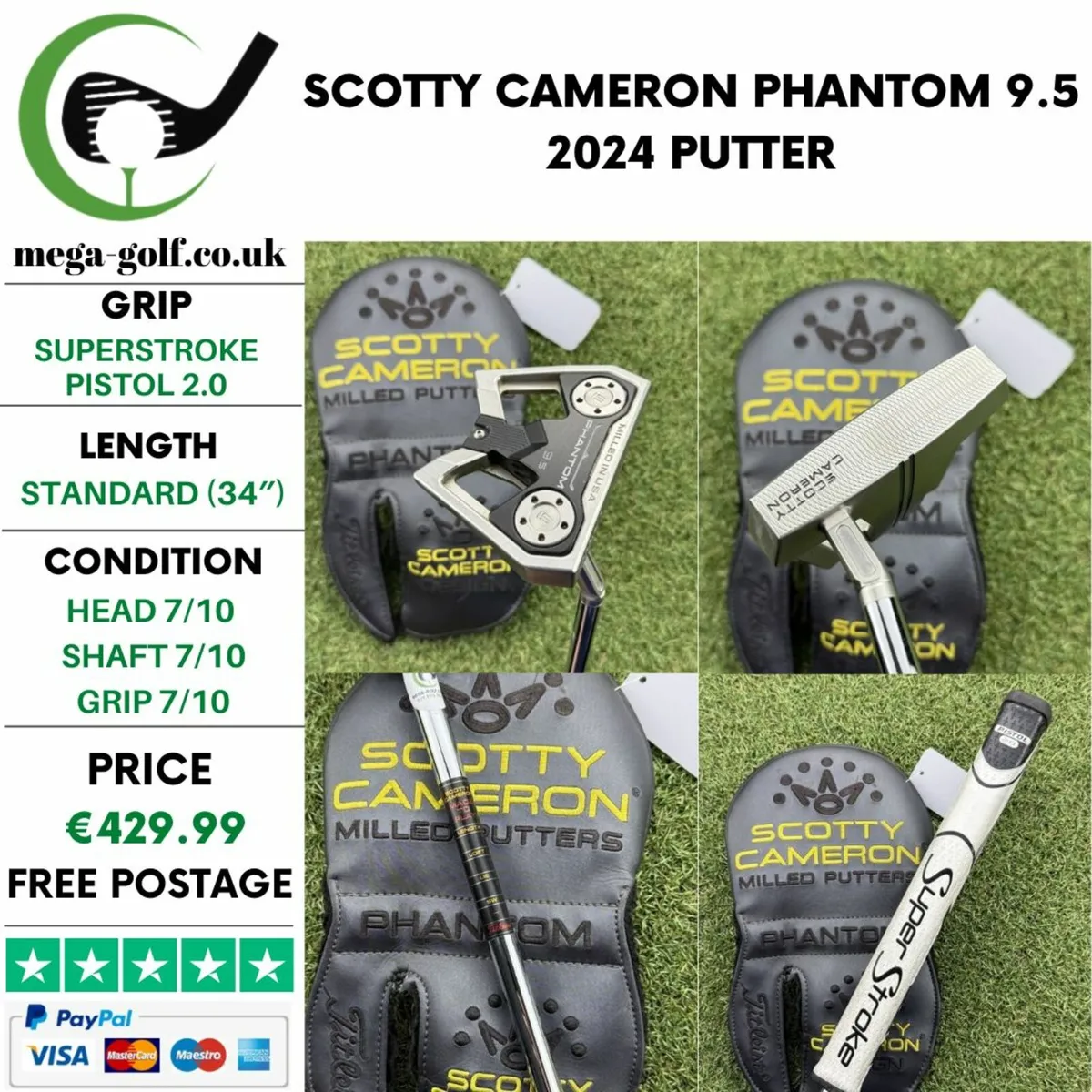 SCOTTY CAMERON PHANTOM 9.5 2024 PUTTER / 34″ - Image 1