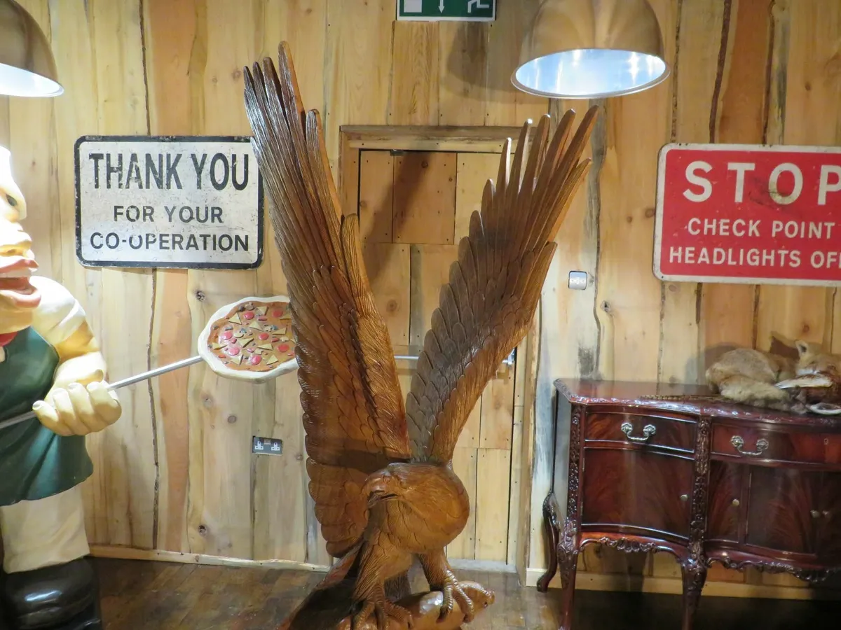 Lifesize Solid Teak  Eagle  (6'3" High) - Image 4